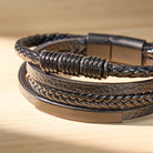 FuAttract Confidence & Strength Zinc Alloy Magnetic Clasp Fashion Woven Leather Bracelet - image 4