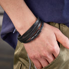 FuAttract Confidence & Strength Zinc Alloy Magnetic Clasp Fashion Woven Leather Bracelet - image 3