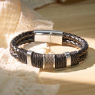 FuAttract Strength & Positive Energy Vintage Double Layer Woven Leather Bracelet - image 2