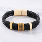 FuAttract Strength & Positive Energy Vintage Double Layer Woven Leather Bracelet - Golden - 23cm - image 7