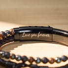FuAttract Strength & Grounding Energy Tiger's Eye Hematite Black Obsidian Triple Protection Leather Bracelet - image 11