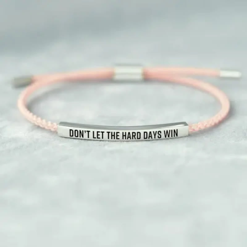 FuAttract Don't Let The Hard Days Win Stainless Steel Engraved Tube Braided Courage Bracelet - image 8