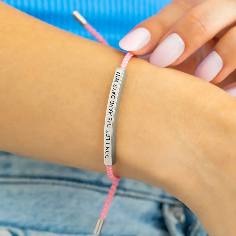 FuAttract Don't Let The Hard Days Win Stainless Steel Engraved Tube Braided Courage Bracelet - image 9