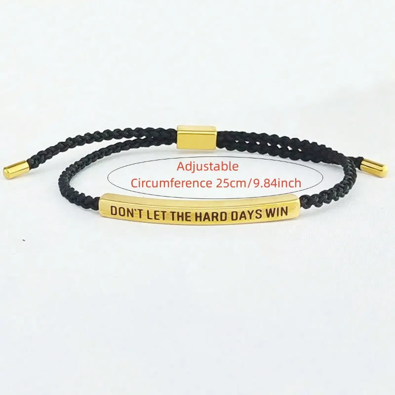 FuAttract Don't Let The Hard Days Win Stainless Steel Engraved Tube Braided Courage Bracelet - image 2
