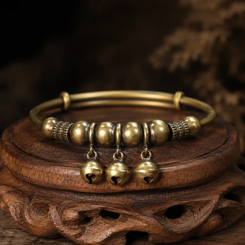 FuAttract Luck Protection & Harmony Vintage Copper Bell Charm Bracelet - Copper - image 0
