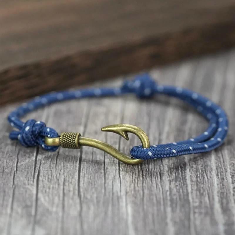 FuAttract Strength Protection & Courage Vintage Fish Hook Braided Bracelet - Navy Blue - image 6