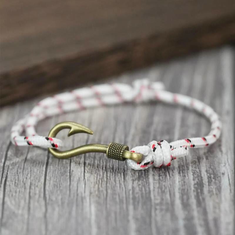 FuAttract Strength Protection & Courage Vintage Fish Hook Braided Bracelet - White - image 3