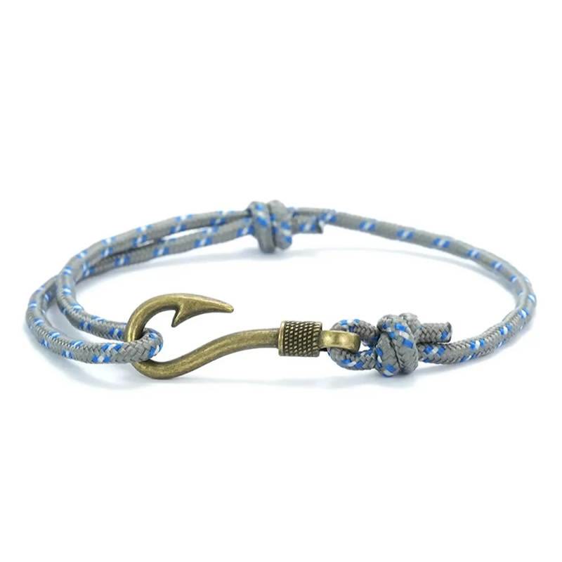 FuAttract Strength Protection & Courage Vintage Fish Hook Braided Bracelet - Grey - image 8