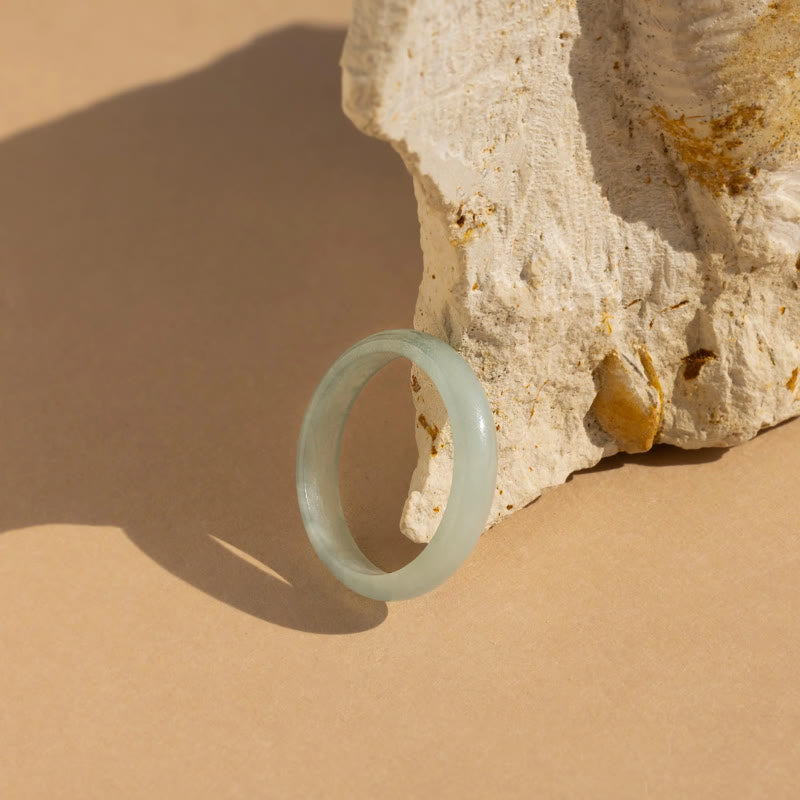 FuAttract Harmony Protection & Elegance Natural Ice Jade Skinny Ring - image 1