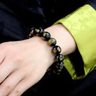 FuAttract Protection Guardian & Buddhist Blessings Gold Foil Om Mani Mantra Black Onyx Energy Bracelet - image 5