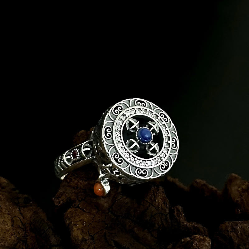 FuAttract Protection Strength & Wisdom Vajra Dorje Om Mani Mantra Rotating Copper Ring - image 2
