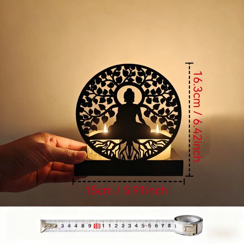 FuAttract Growth Harmony & Inner Peace Tree of Life Spiritual Zen Meditation Metal Candle Holder - image 7