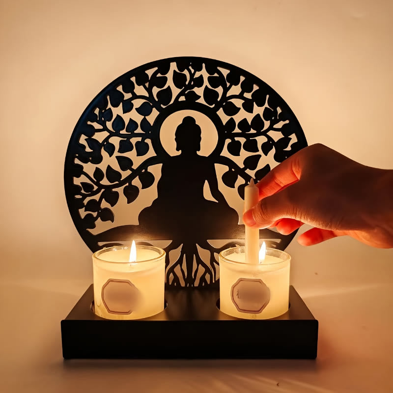 FuAttract Growth Harmony & Inner Peace Tree of Life Spiritual Zen Meditation Metal Candle Holder - image 4