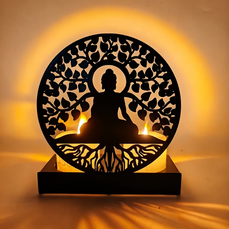 FuAttract Growth Harmony & Inner Peace Tree of Life Spiritual Zen Meditation Metal Candle Holder - image 3