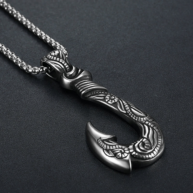 FuAttract Protection Strength & Courage Tribal Totem Fish Hook Pendant Necklace - image 2