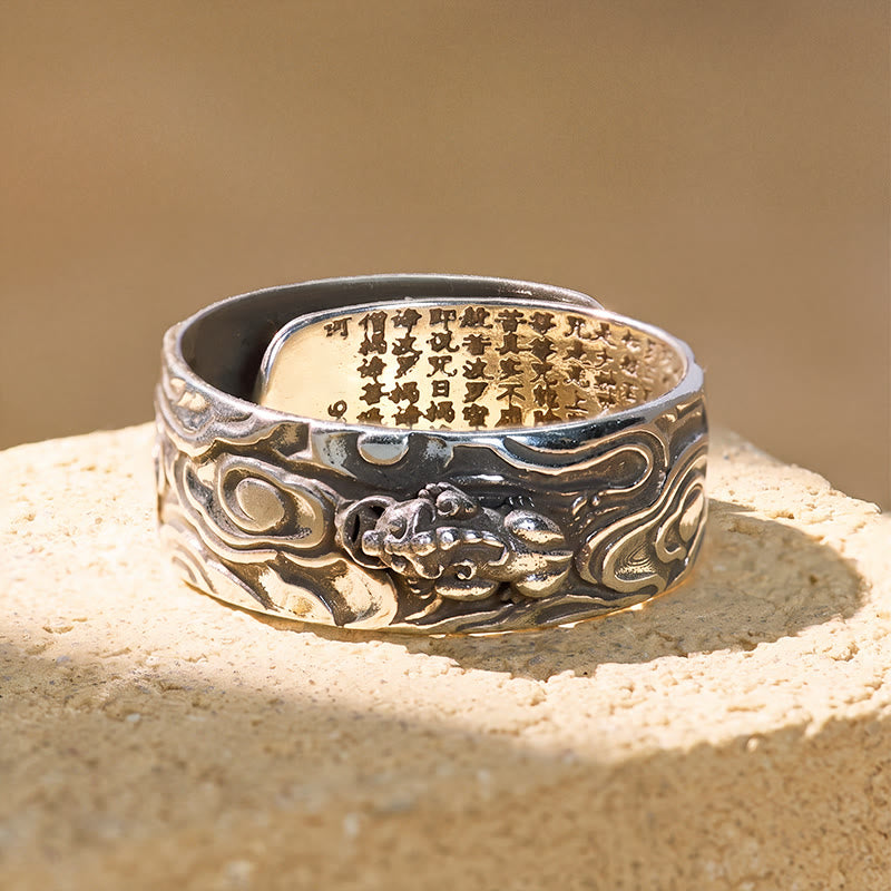 FuAttract Pixiu Attract Prosperity and Peace Wealth Band Adjustable Ring - Silver Pixiu - image 6