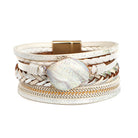 FuAttract Freedom Confidence & Harmony Bohemian Multi Layer Leather Bracelet With Colorful Resin Stones - White - image 12