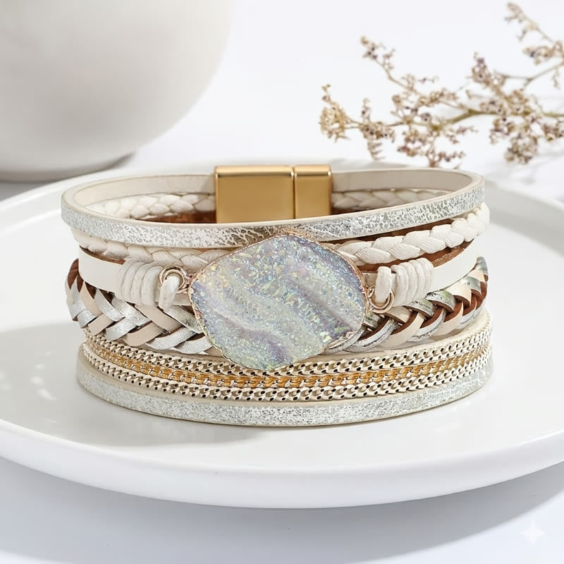 FuAttract Freedom Confidence & Harmony Bohemian Multi Layer Leather Bracelet With Colorful Resin Stones - image 13