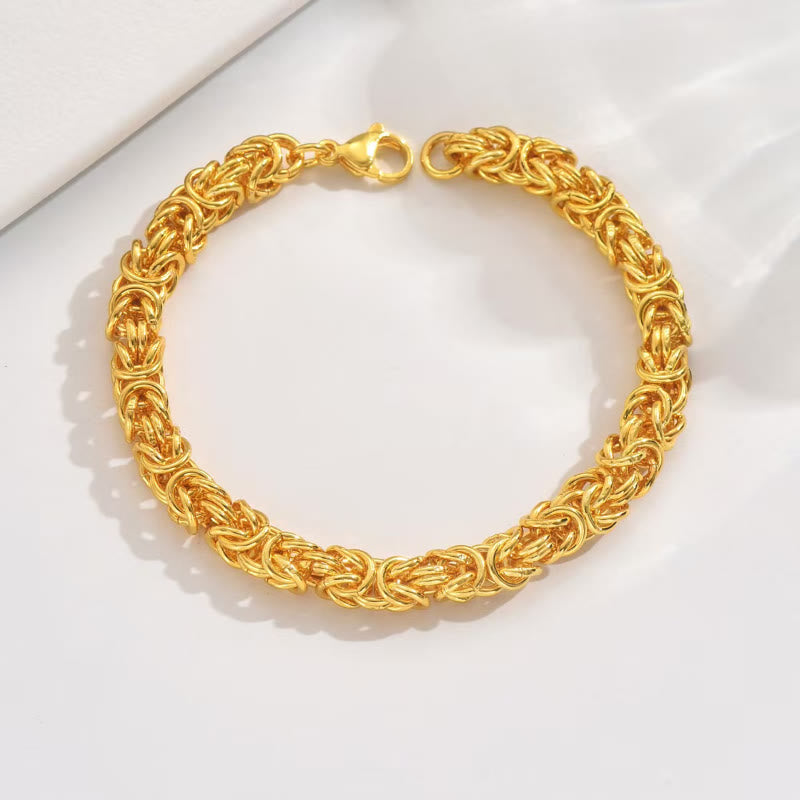 FuAttract Harmony Strength & Connection Stainless Steel Intricate Interlocking Chain Bracelet - Golden - image 8