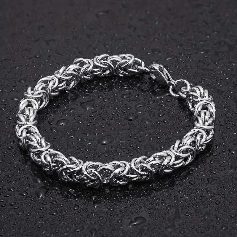 FuAttract Harmony Strength & Connection Stainless Steel Intricate Interlocking Chain Bracelet - Silver - image 0