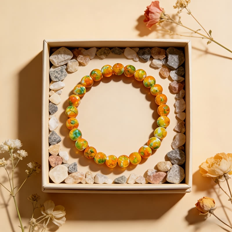 FuAttract Calm Harmony & Healing Natural Orange-Yellow Rain Flower Stone Serenity Bracelet - image 3