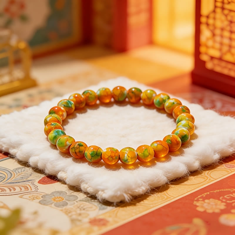 FuAttract Calm Harmony & Healing Natural Orange-Yellow Rain Flower Stone Serenity Bracelet - image 2
