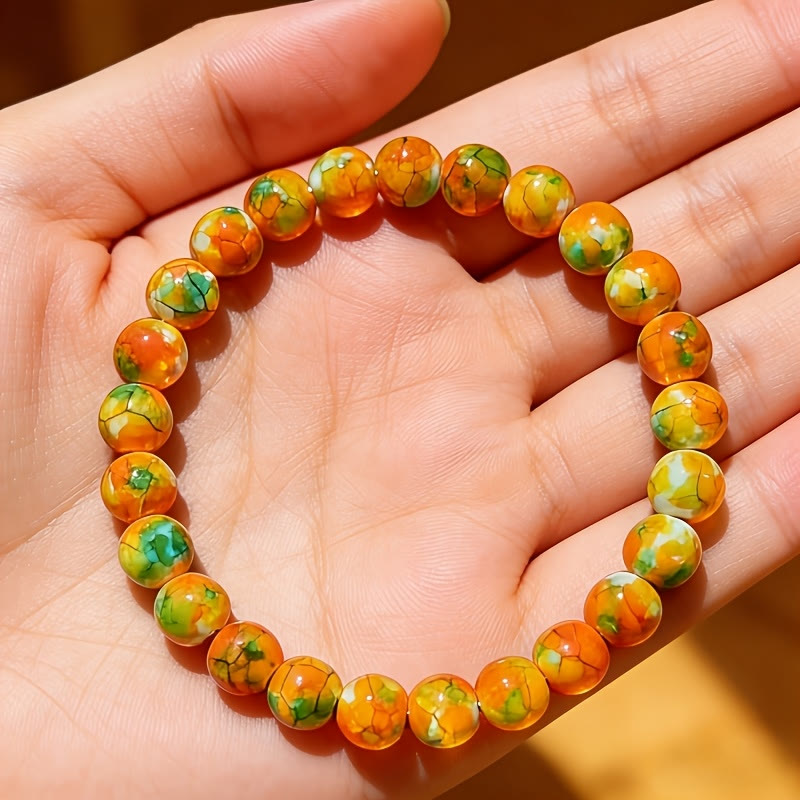 FuAttract Calm Harmony & Healing Natural Orange-Yellow Rain Flower Stone Serenity Bracelet - image 4