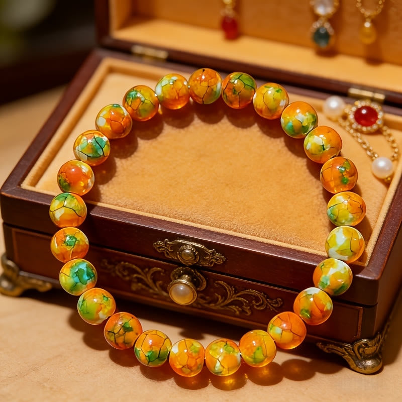 FuAttract Calm Harmony & Healing Natural Orange-Yellow Rain Flower Stone Serenity Bracelet - image 5