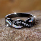 FuAttract Harmony Elegance & Love Infinity Twist Promise Rhinestone Zinc Alloy Ring - White - US 11 - image 5