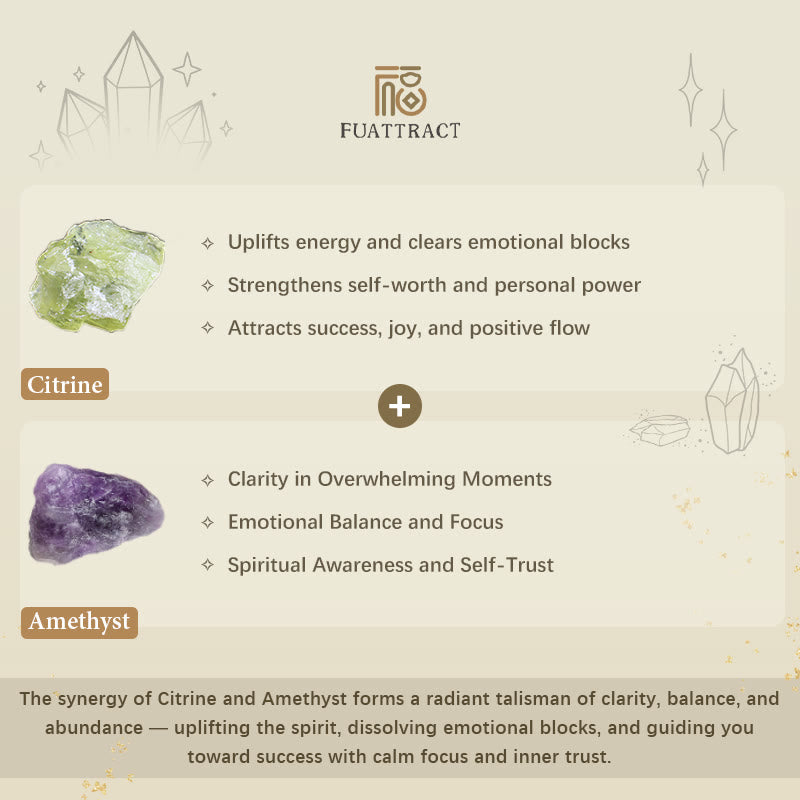 FuAttract Clarity Prosperity & Success Natural Amethyst Citrine Beaded Bracelet - image 6