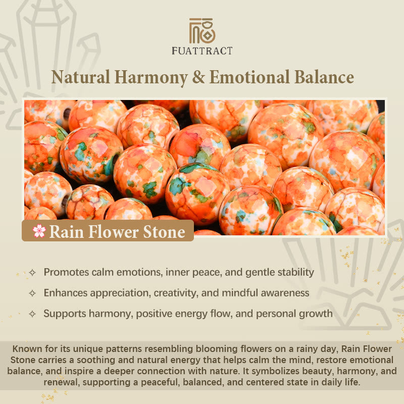 FuAttract Calm Harmony & Healing Natural Orange-Yellow Rain Flower Stone Serenity Bracelet - image 7