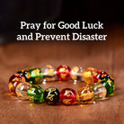 FuAttract Protection Harmony & Good Luck Om Mani Mantra Gold Foil Engraved Colorful Glaze Bracelet - 12mm - image 0