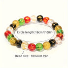 FuAttract Protection Harmony & Good Luck Om Mani Mantra Gold Foil Engraved Colorful Glaze Bracelet - image 6