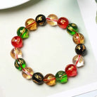 FuAttract Protection Harmony & Good Luck Om Mani Mantra Gold Foil Engraved Colorful Glaze Bracelet - image 4