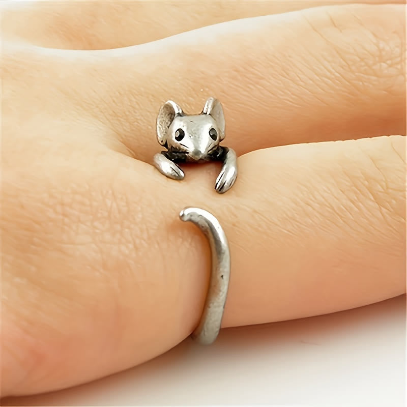 FREE Today: Luck Joy & Protection Cute Little Mouse Creative Open Copper Ring - image 3