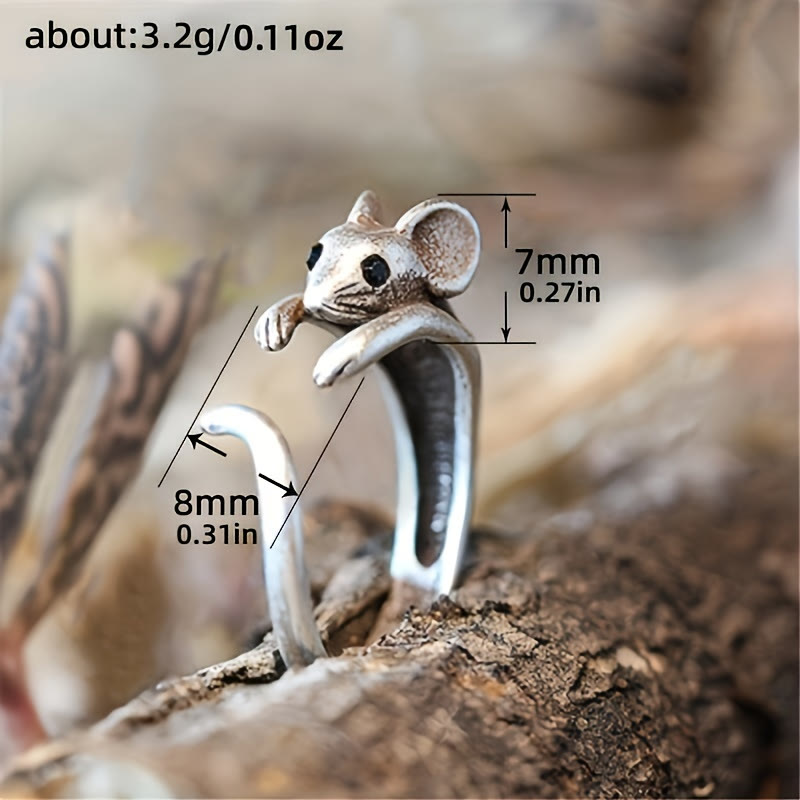 FREE Today: Luck Joy & Protection Cute Little Mouse Creative Open Copper Ring - image 4
