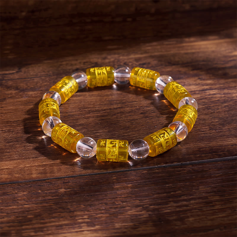 FuAttract Protection Luck & Prosperity Colorful Om Mani Mantra Fortune Money Bracelet - Yellow - image 8