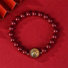 FuAttract Protection Guardian & Good Fortune Shan Gui Amulet Coin Om Mani Mantra Small Round Cinnabar  Bracelet - image 3