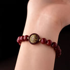 FuAttract Protection Guardian & Good Fortune Shan Gui Amulet Coin Om Mani Mantra Small Round Cinnabar  Bracelet - image 3