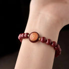 FuAttract Protection Guardian & Good Fortune Shan Gui Amulet Coin Om Mani Mantra Small Round Cinnabar  Bracelet - image 8