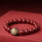 FuAttract Protection Guardian & Good Fortune Shan Gui Amulet Coin Om Mani Mantra Small Round Cinnabar  Bracelet - image 4