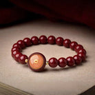FuAttract Protection Guardian & Good Fortune Shan Gui Amulet Coin Om Mani Mantra Small Round Cinnabar  Bracelet - Shurangama Mantra - 12mm - image 7