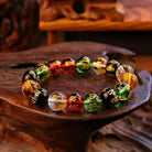 FuAttract Protection Harmony & Good Luck Om Mani Mantra Gold Foil Engraved Colorful Glaze Bracelet - image 3