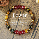 FuAttract Protection Strength & Courage Tiger Eye Black Onyx Red Agate Energy Bracelet - Tiger Eye - image 1