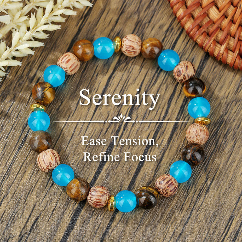 FuAttract Protection Strength & Courage Tiger Eye Black Onyx Red Agate Energy Bracelet - Blue Agate - image 12