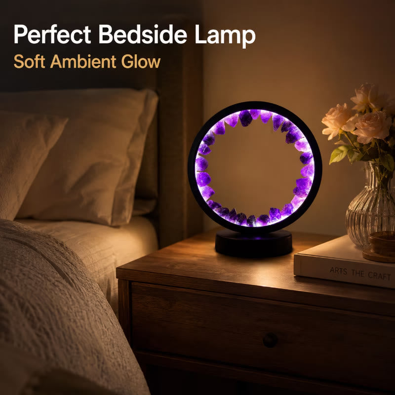 FuAttract Calm Harmony & Serenity Amethyst Crystal Night Lamp Three Color Modes Eye Protection - image 2