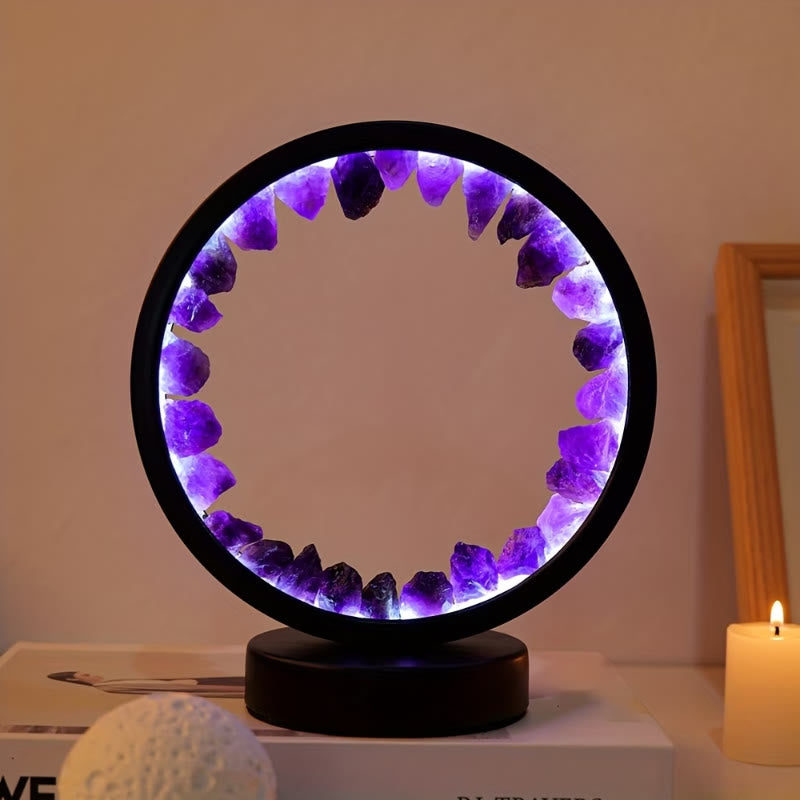 FuAttract Calm Harmony & Serenity Amethyst Crystal Night Lamp Three Color Modes Eye Protection - Amethyst - image 0