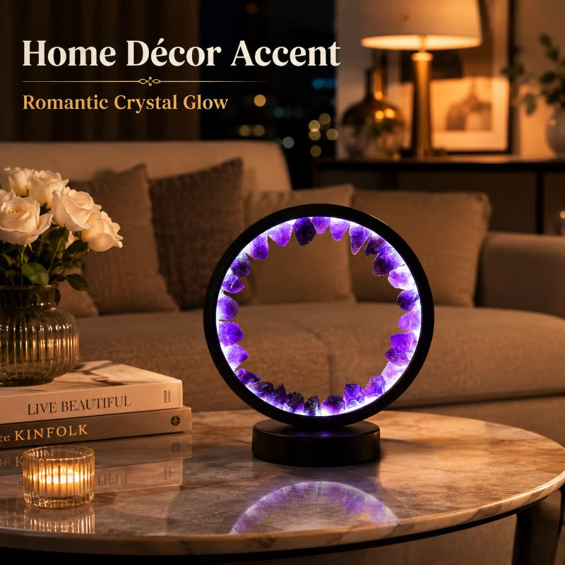 FuAttract Calm Harmony & Serenity Amethyst Crystal Night Lamp Three Color Modes Eye Protection - image 4