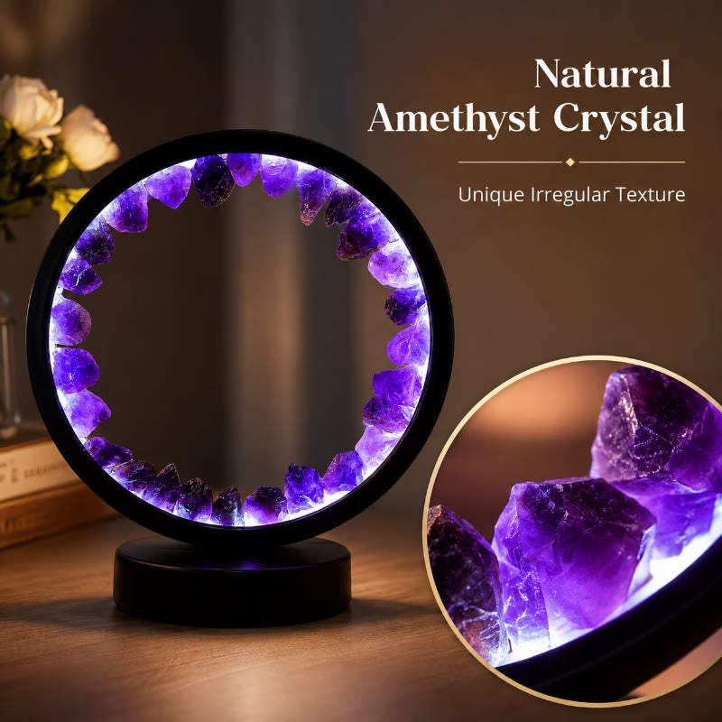 FuAttract Calm Harmony & Serenity Amethyst Crystal Night Lamp Three Color Modes Eye Protection - image 5