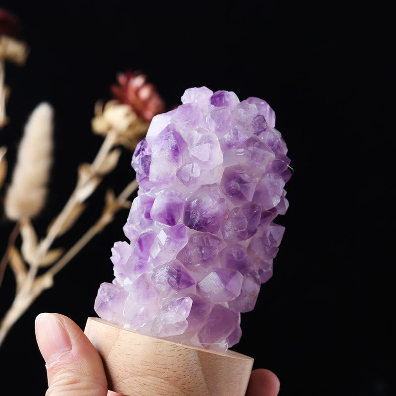 FuAttract Healing Clarity & Inner Peace Amethyst Chips Crystal Night Lamp Cool Light Home Decor - image 6